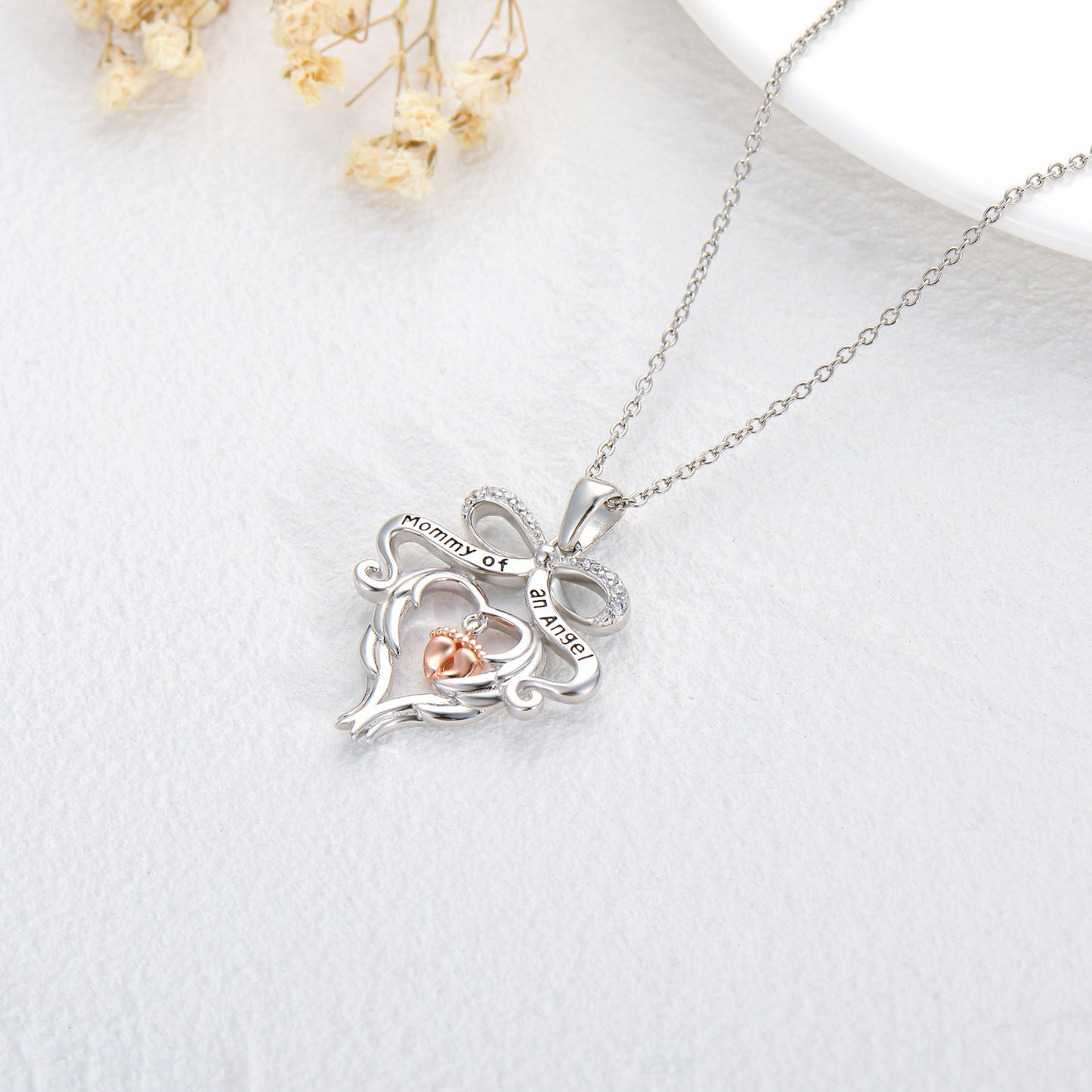 Sterling Silver Mommy of an Angel Necklace