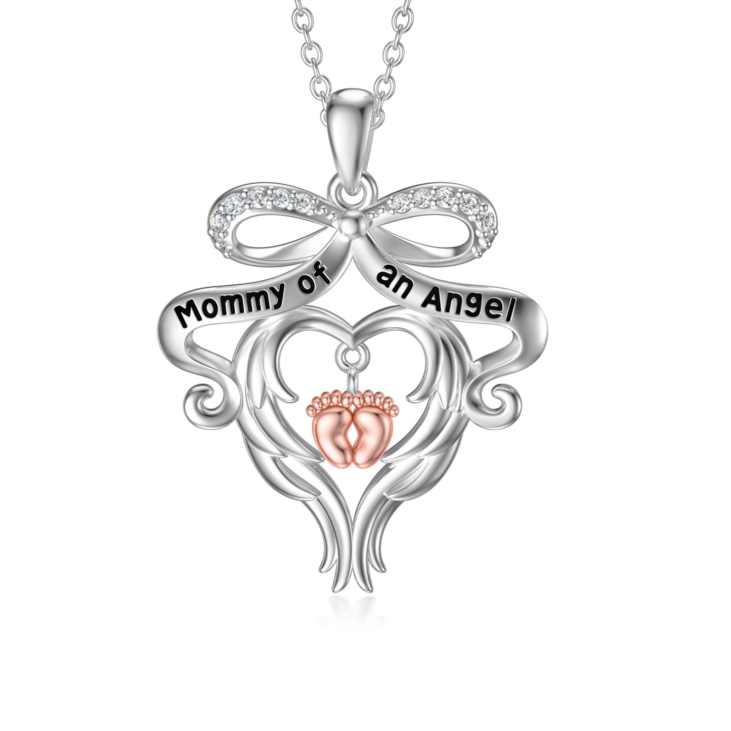 Sterling Silver Mommy of an Angel Necklace