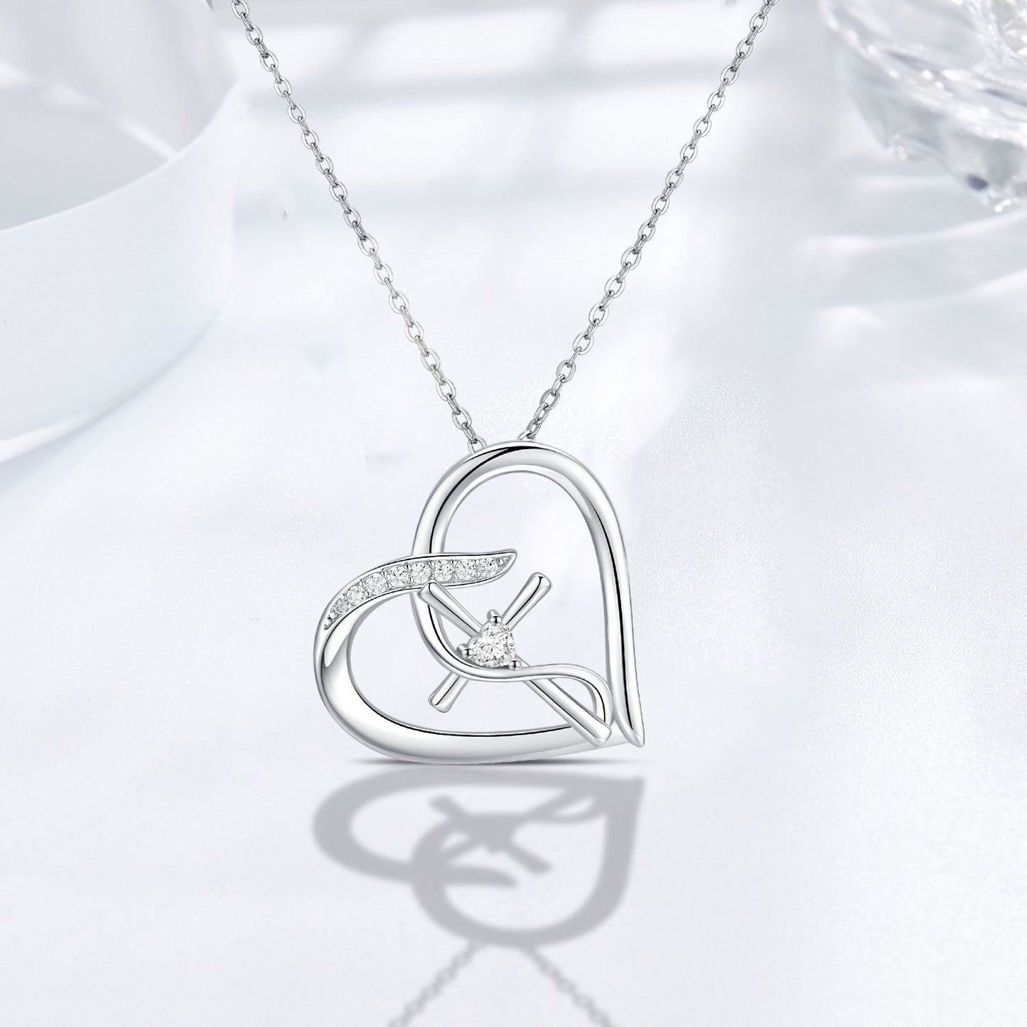 Sterling Silver Love Heart Infinity Faith Necklace