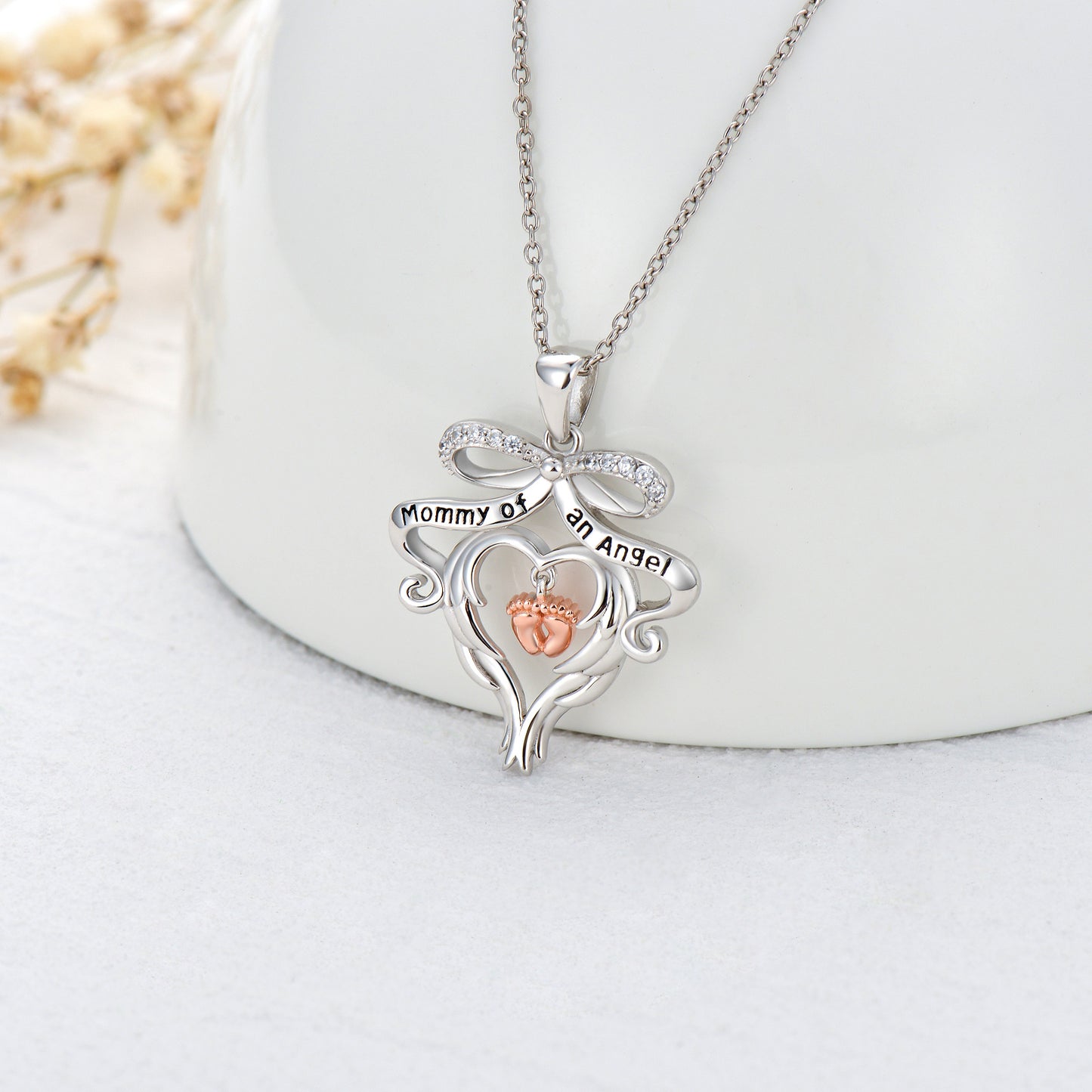 Sterling Silver Mommy of an Angel Necklace