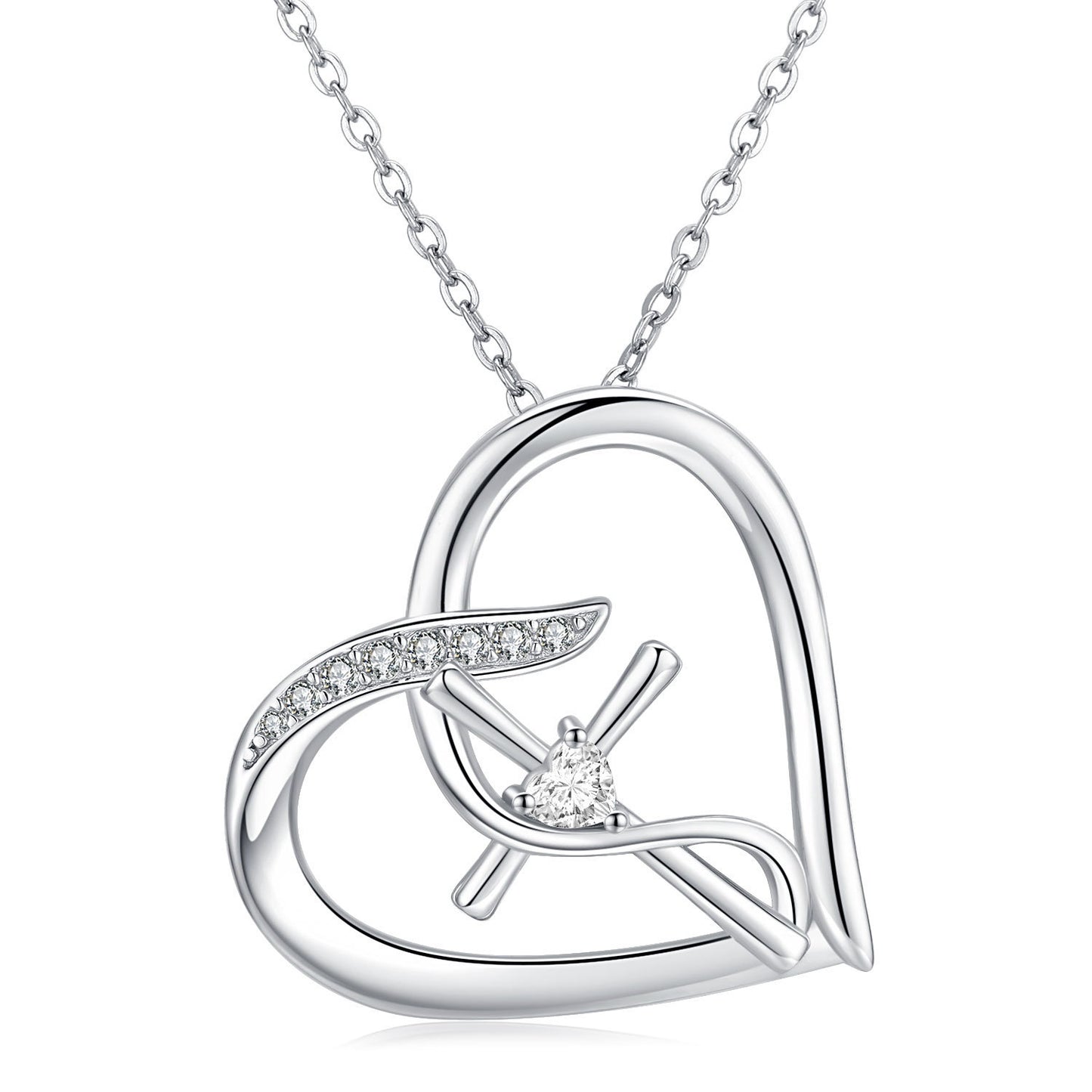 Sterling Silver Love Heart Infinity Faith Necklace