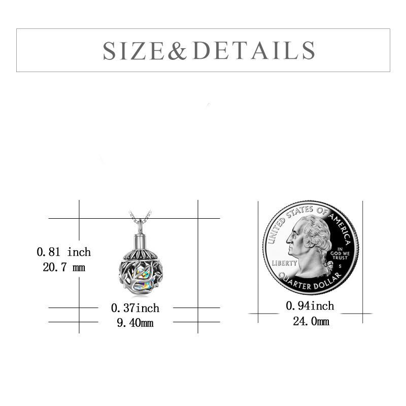Aurora Borealis Crystal Tree of life Cremation Urn Necklace