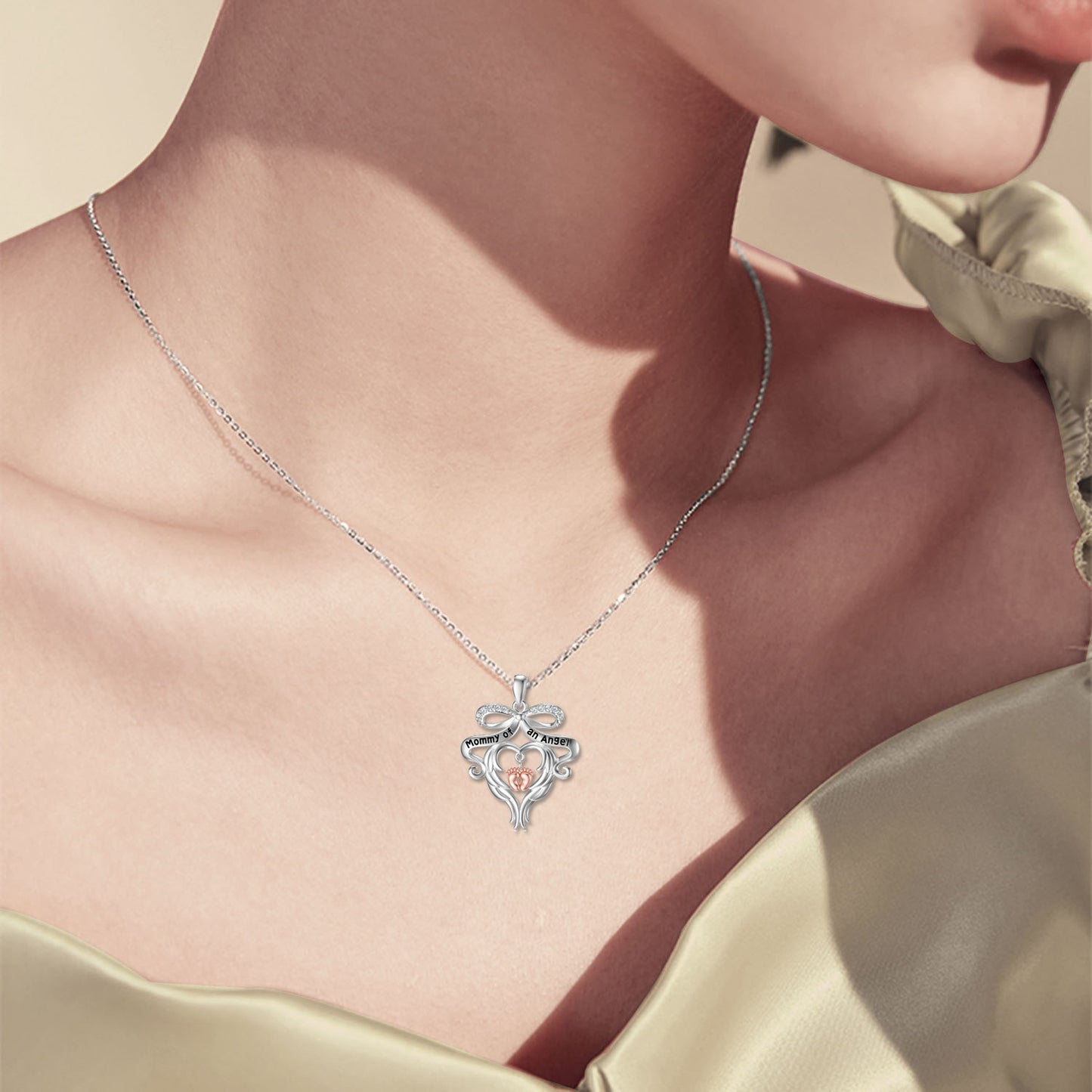 Sterling Silver Mommy of an Angel Necklace