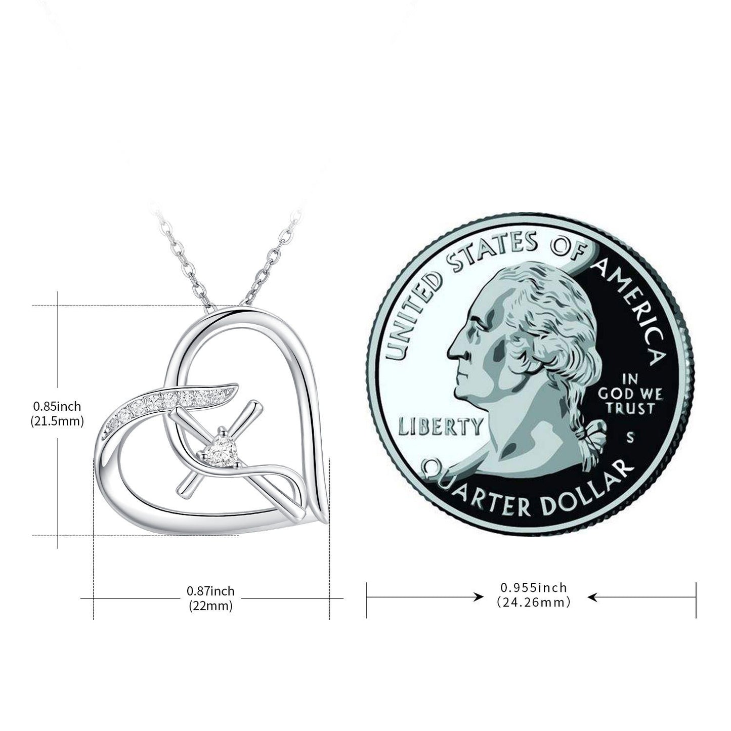 Sterling Silver Love Heart Infinity Faith Necklace