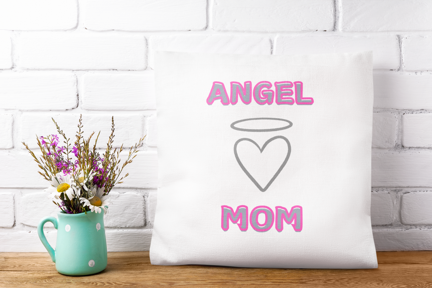 Angel Mom, Loss of a loved one square pillow.