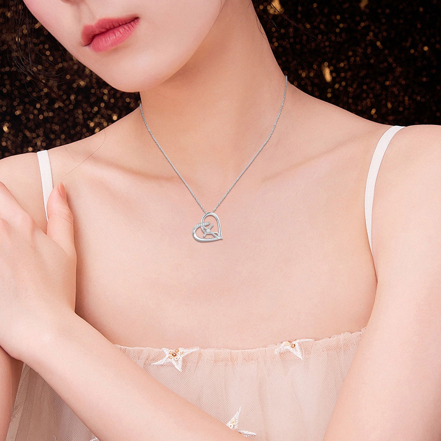 Sterling Silver Love Heart Infinity Faith Necklace