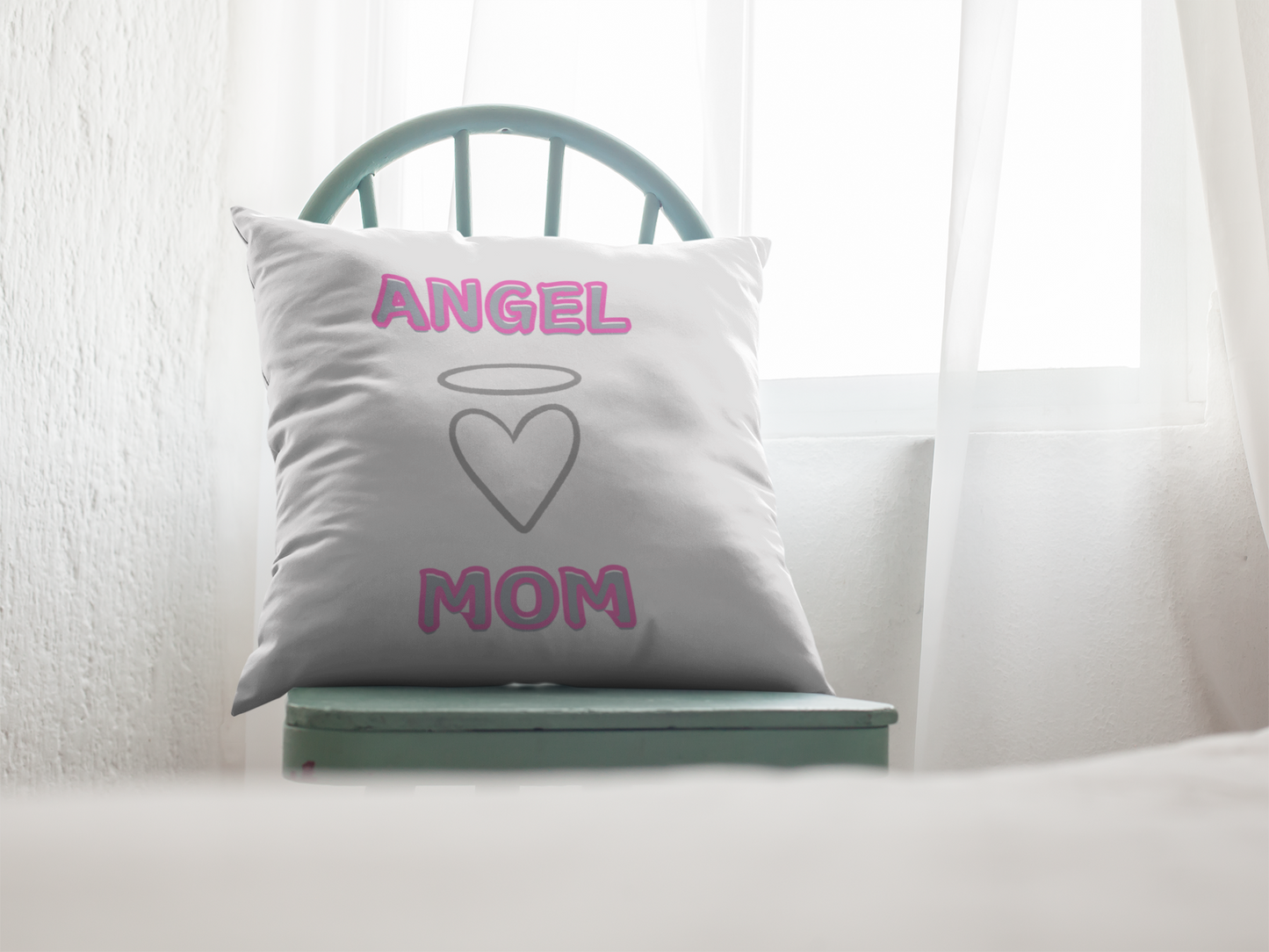 Angel Mom, Loss of a loved one square pillow.