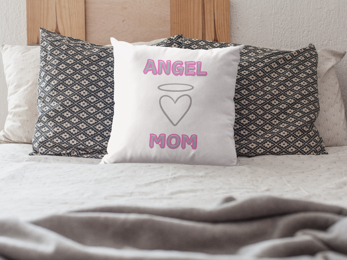 Angel Mom, Loss of a loved one square pillow.