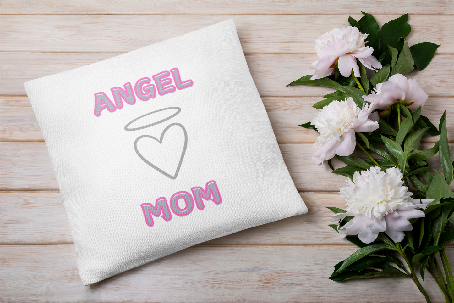 Angel Mom, Loss of a loved one square pillow.