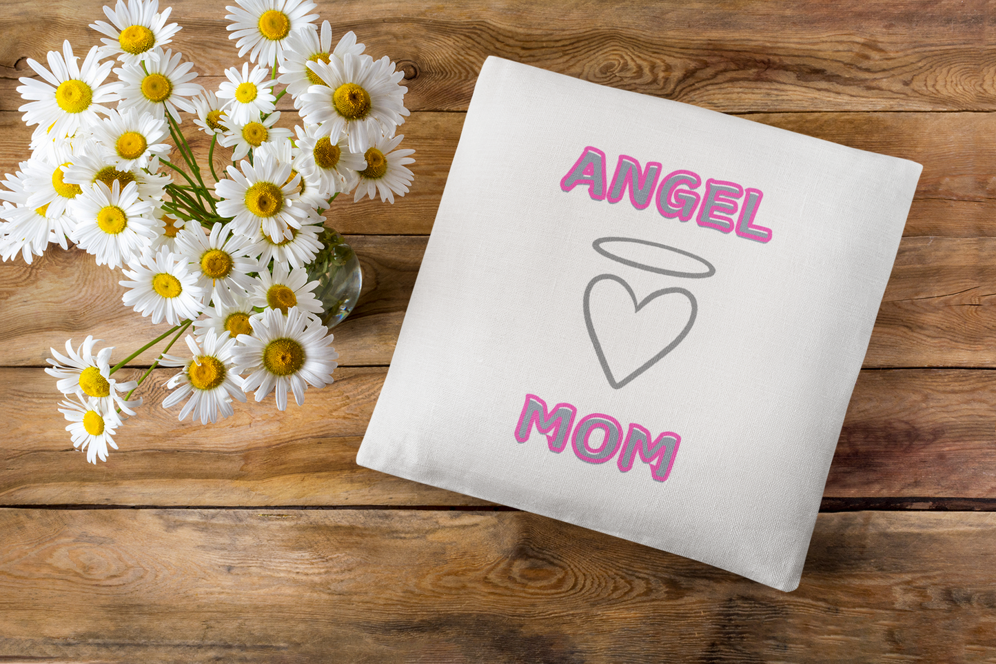 Angel Mom, Loss of a loved one square pillow.