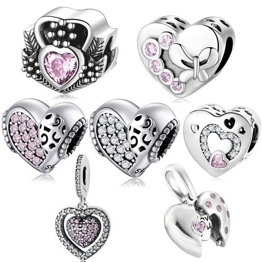 Sterling Silver loose beads - various heart shape bead designs